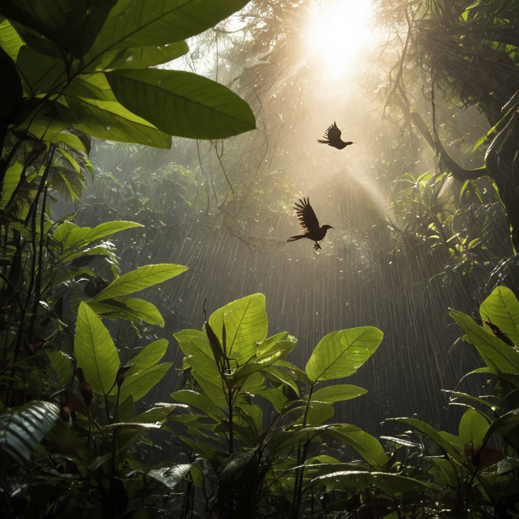 Rain Dripping on Leaves with Birds Singing (10, 20 or 60 minutes)